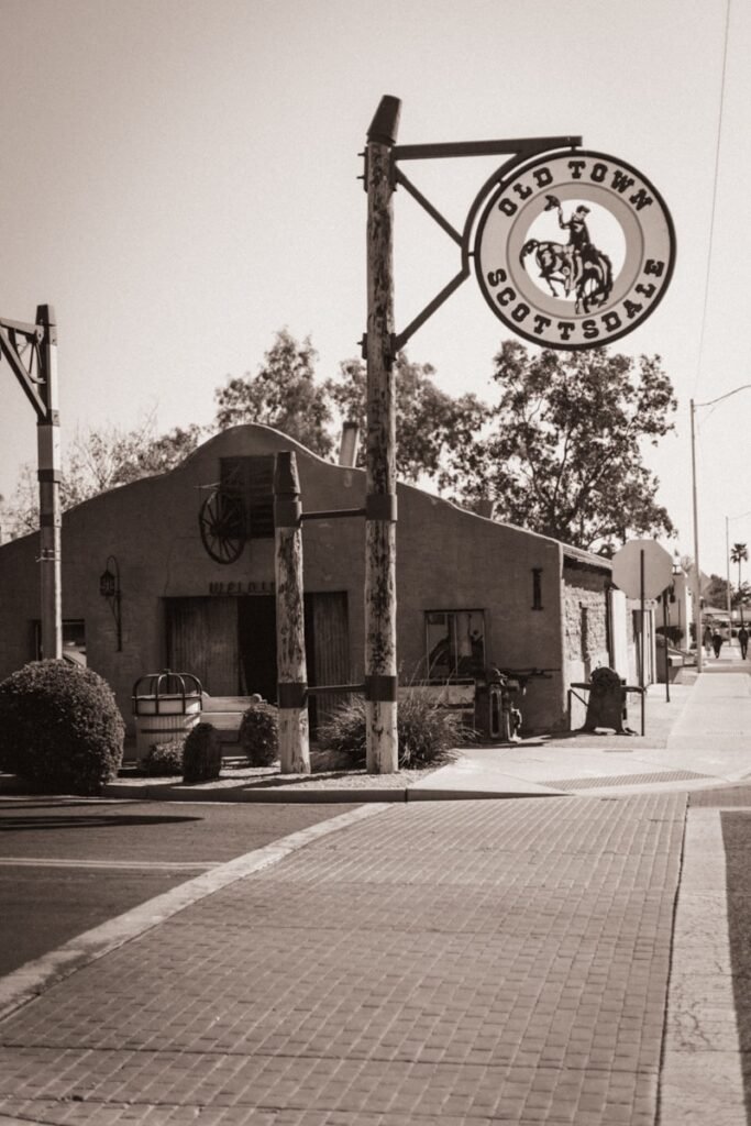 a black and white photo of a small business